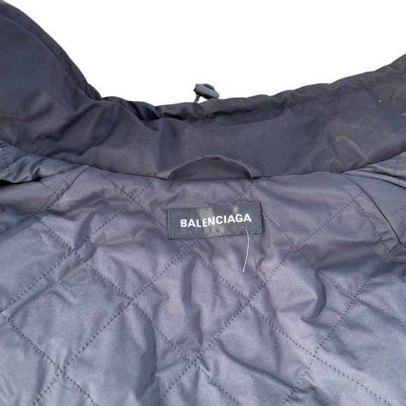 NWT Balenciaga Black Reflective Stripe Padded Lining Parka - Picture 9 of 14